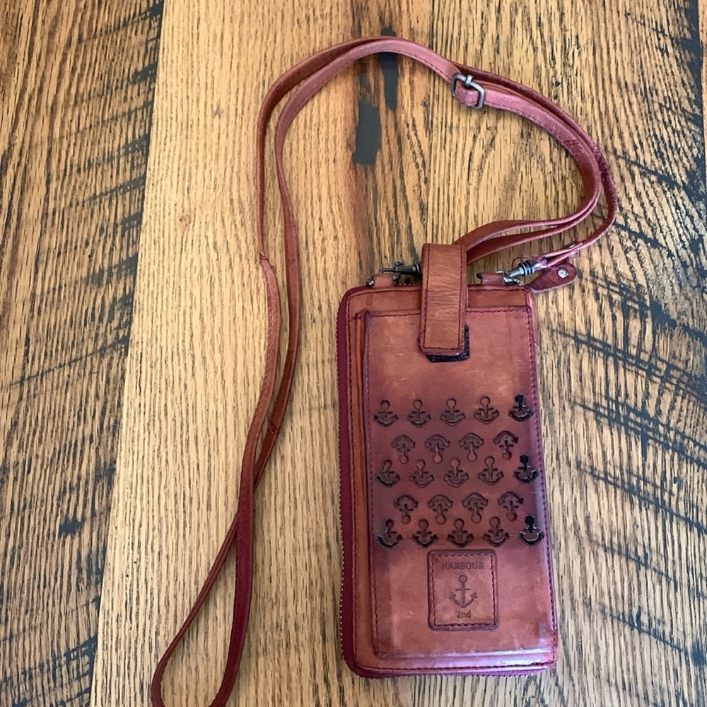 Harbour 2nd Leather Crossbody mini Bag Purse Brown Cognac
Mini